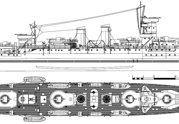 Корабль SNS Reina Victoria Eugenia [Battleship] (1937) - чертежи, габариты, рисунки